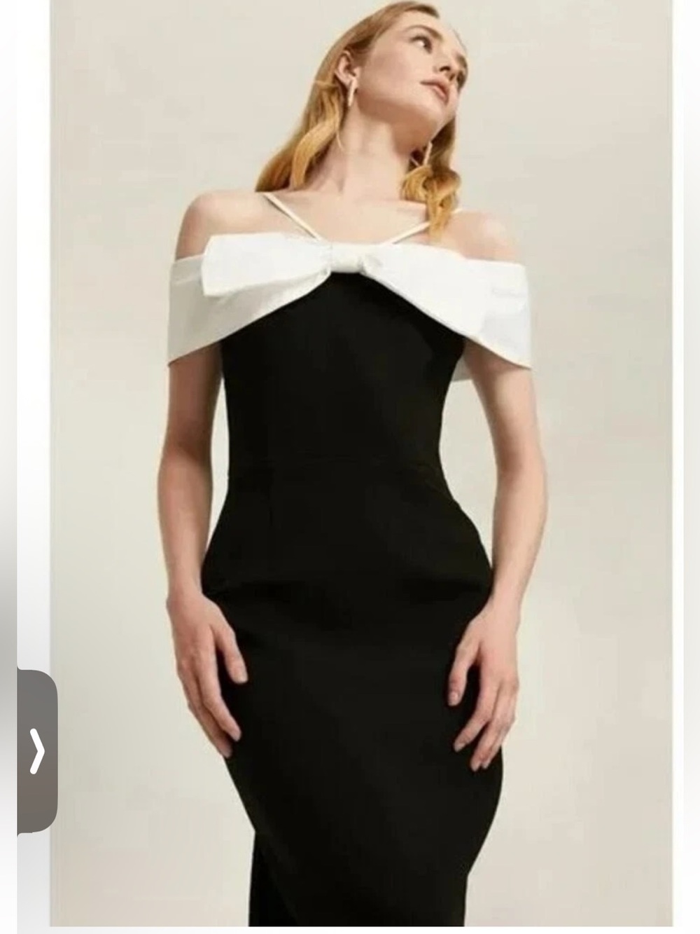 Rebecca Vallance Black/White Midi Bow Tie Dress Size 6 GUC